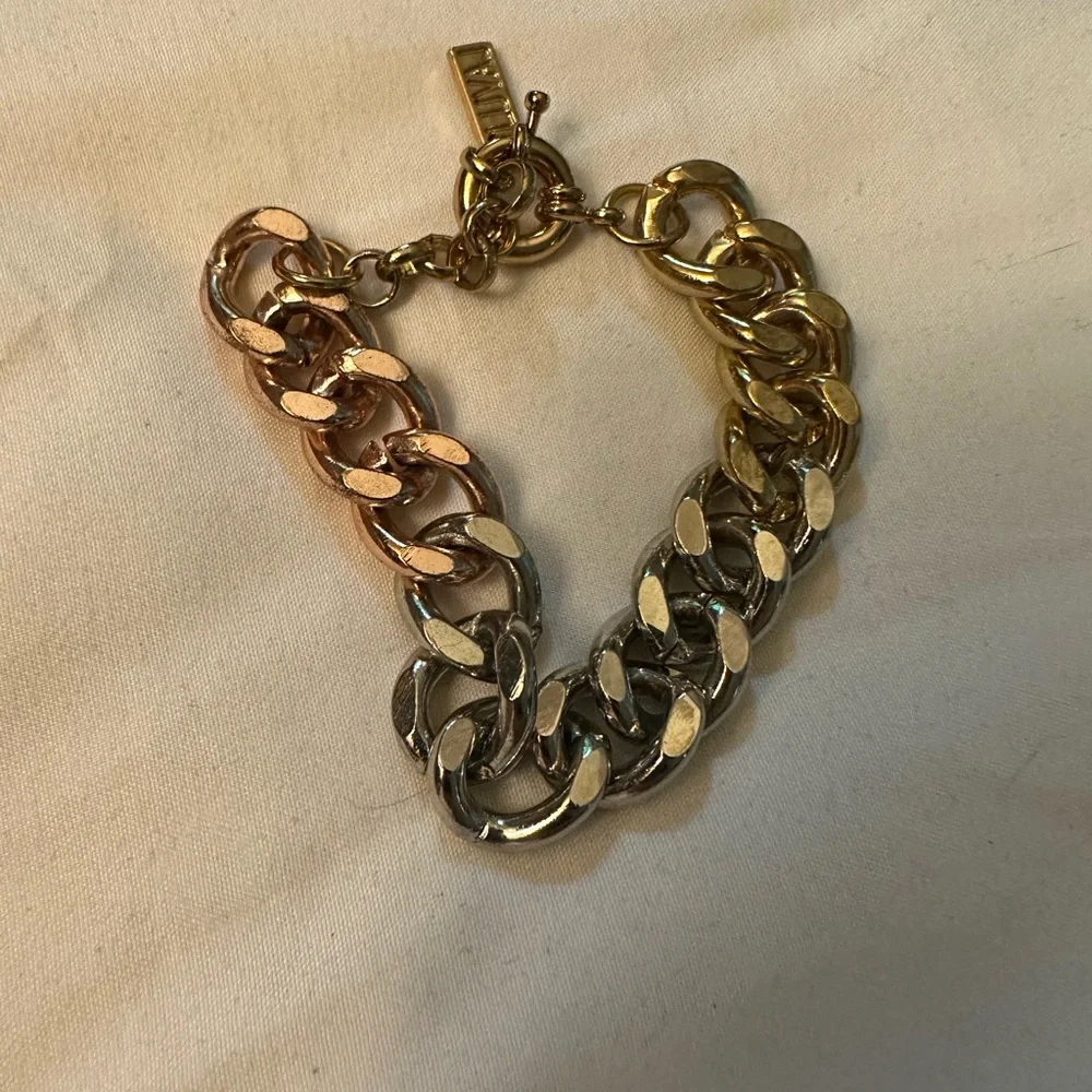 New Luv AJ Tri-Tone Ombre Chain Link Bracelet with‎ original protective bag.